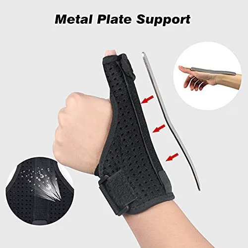 بریس و محافظ انگشت شست ELECDON برای دست راست و چپ، تثبیت کننده مچ دست و انگشت شست برگشت پذیر، آتل فشاری برای انگشت شست، انگشت ماشه ای، تسکین درد دست، آرتروز، تاندونیت (راست)