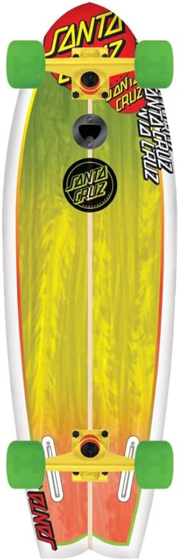اسکیت برد کامل Santa Cruz Skate Land Shark Rasta Sk8، 8.8 x 27.7 اینچ