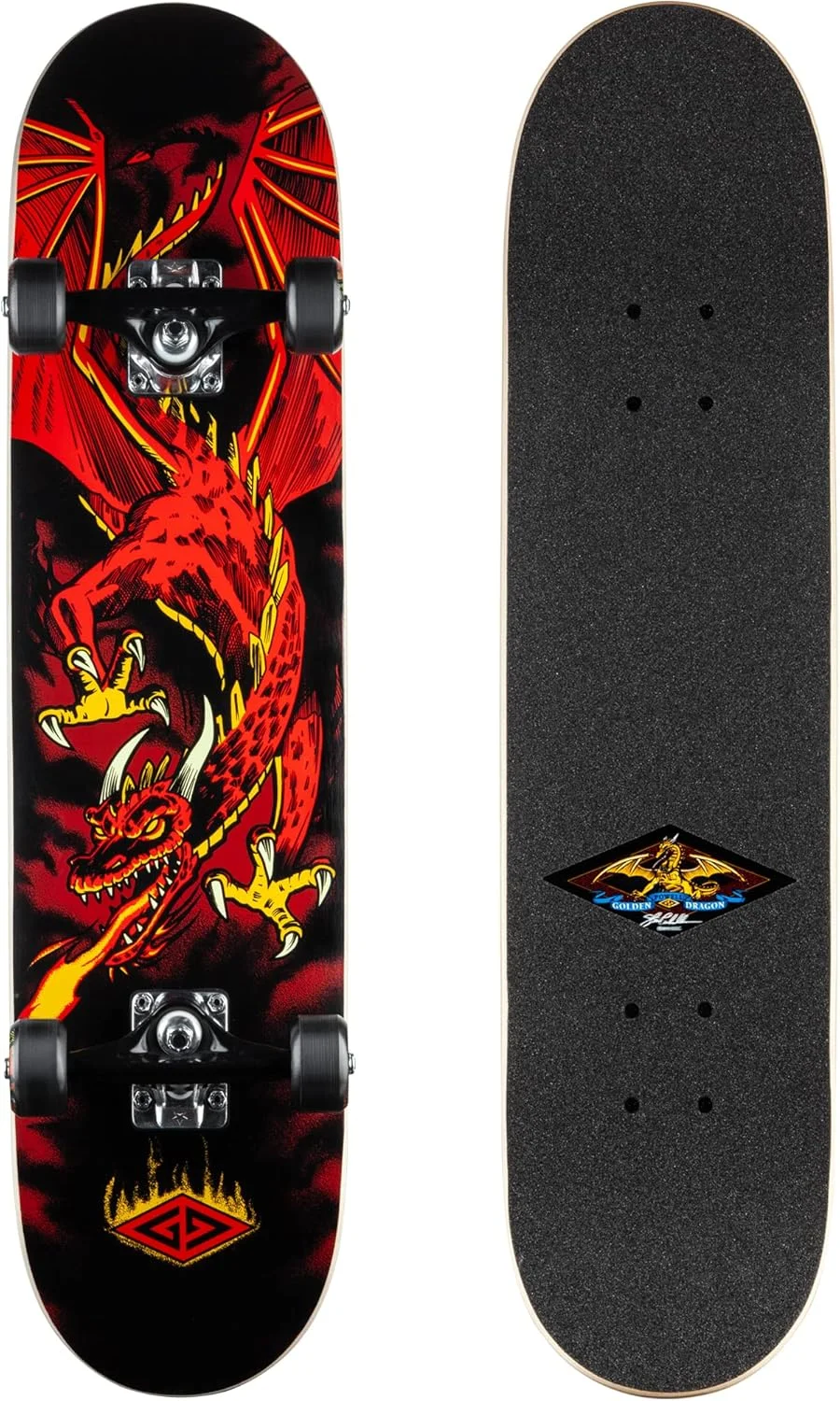 اسکیت برد کامل Powell Peralta Golden Dragon - اژدهای پرنده (7.625" x 31.625")