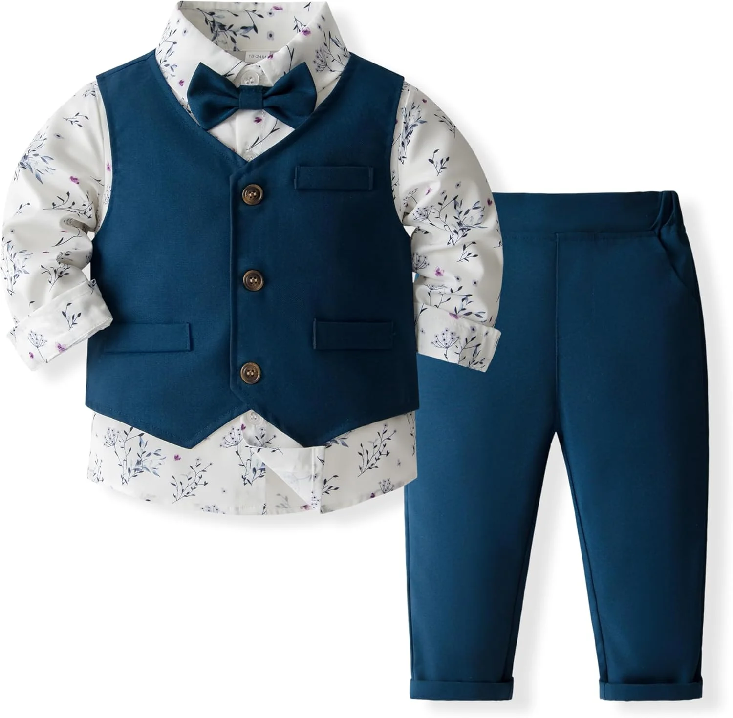 ست تاکسیدو 4 تکه پسرانه شامل پیراهن مجلسی، جلیقه، شلوار و کراوات ست تاکسیدو 4 تکه پسرانه شامل پیراهن مجلسی، جلیقه، شلوار و کراوات