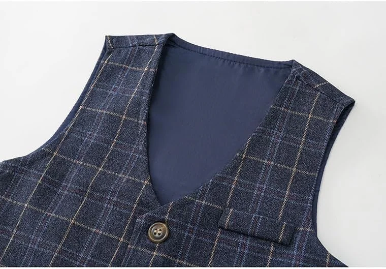 ست 4 تکه جنتلمن پسرانه Abolai شامل پیراهن، پاپیون، جلیقه و شلوار طرح دار ست 4 تکه جنتلمن پسرانه Abolai شامل پیراهن، پاپیون، جلیقه و شلوار طرح دار