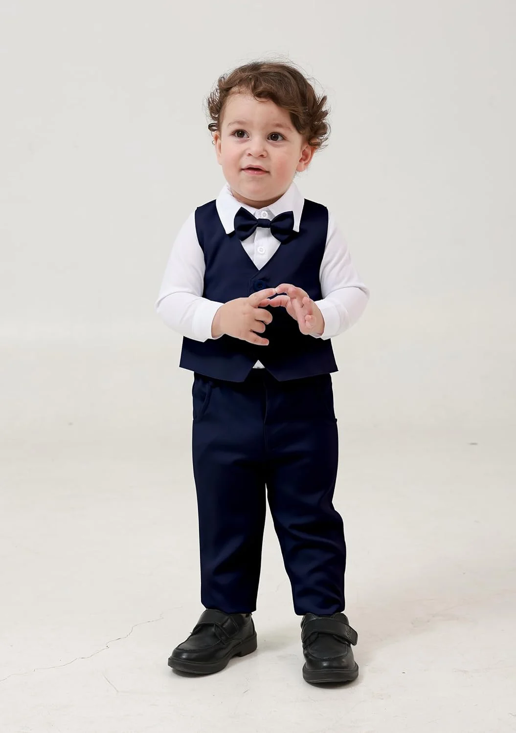 ست لباس پسرانه نوزادی، پیراهن آستین بلند + شلوار + پاپیون + جلیقه، لباس جنتلمن کودک نوپا ست لباس پسرانه نوزادی، پیراهن آستین بلند + شلوار + پاپیون + جلیقه، لباس جنتلمن کودک نوپا