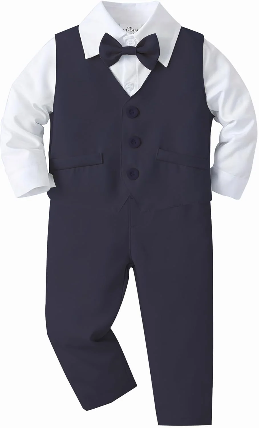 ست لباس پسرانه نوزادی، پیراهن آستین بلند + شلوار + پاپیون + جلیقه، لباس جنتلمن کودک نوپا ست لباس پسرانه نوزادی، پیراهن آستین بلند + شلوار + پاپیون + جلیقه، لباس جنتلمن کودک نوپا