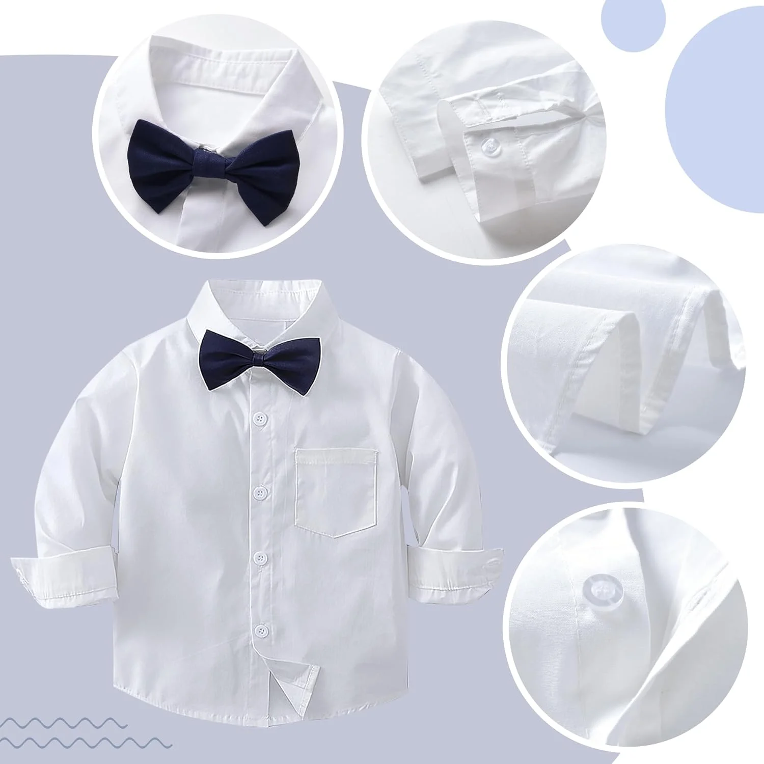 ست کت و شلوار پسرانه Billion Xin، شامل پیراهن آستین بلند سفید، جلیقه، شلوار و کراوات، مناسب برای مهمانی های جشن، عروسی، و مراسم تعمید ست کت و شلوار پسرانه Billion Xin، شامل پیراهن آستین بلند سفید، جلیقه، شلوار و کراوات، مناسب برای مهمانی های جشن، عروسی، و مراسم تعمید