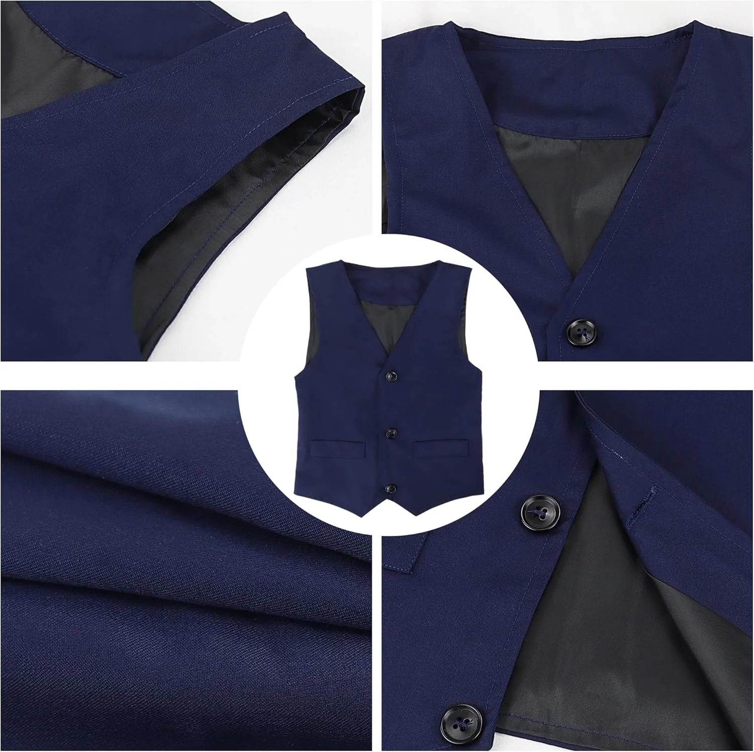 ست کت و شلوار پسرانه Billion Xin، شامل پیراهن آستین بلند سفید، جلیقه، شلوار و کراوات، مناسب برای مهمانی های جشن، عروسی، و مراسم تعمید ست کت و شلوار پسرانه Billion Xin، شامل پیراهن آستین بلند سفید، جلیقه، شلوار و کراوات، مناسب برای مهمانی های جشن، عروسی، و مراسم تعمید