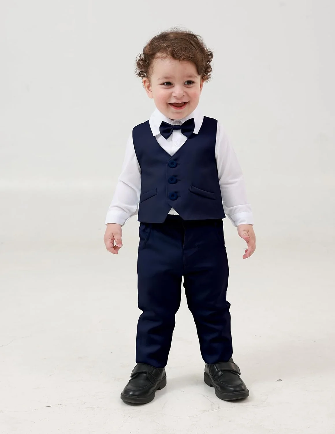 ست لباس پسرانه نوزادی، پیراهن آستین بلند + شلوار + پاپیون + جلیقه، لباس جنتلمن کودک نوپا ست لباس پسرانه نوزادی، پیراهن آستین بلند + شلوار + پاپیون + جلیقه، لباس جنتلمن کودک نوپا