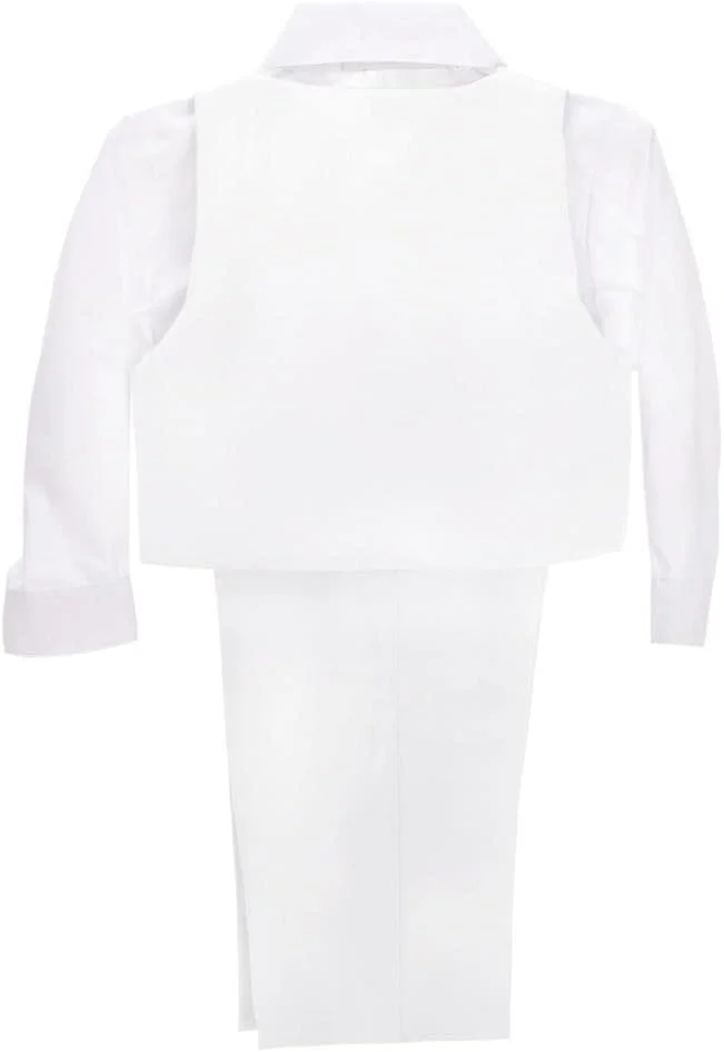 Dressy Daisy ست 5 تکه تاکسیدو رسمی پسرانه نوزادی و نوپا بدون دم، مناسب عروسی، غسل تعمید، سفید، 5 سال Dressy Daisy ست 5 تکه تاکسیدو رسمی پسرانه نوزادی و نوپا بدون دم، مناسب عروسی، غسل تعمید، سفید، 5 سال