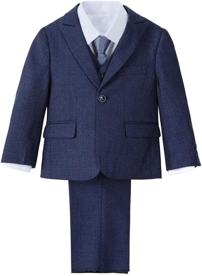 ست کت و شلوار پسرانه Dressy Daisy مدل Tweed، لباس رسمی مناسب عروسی با بلیزر، جلیقه و کراوات، مدل مدرن