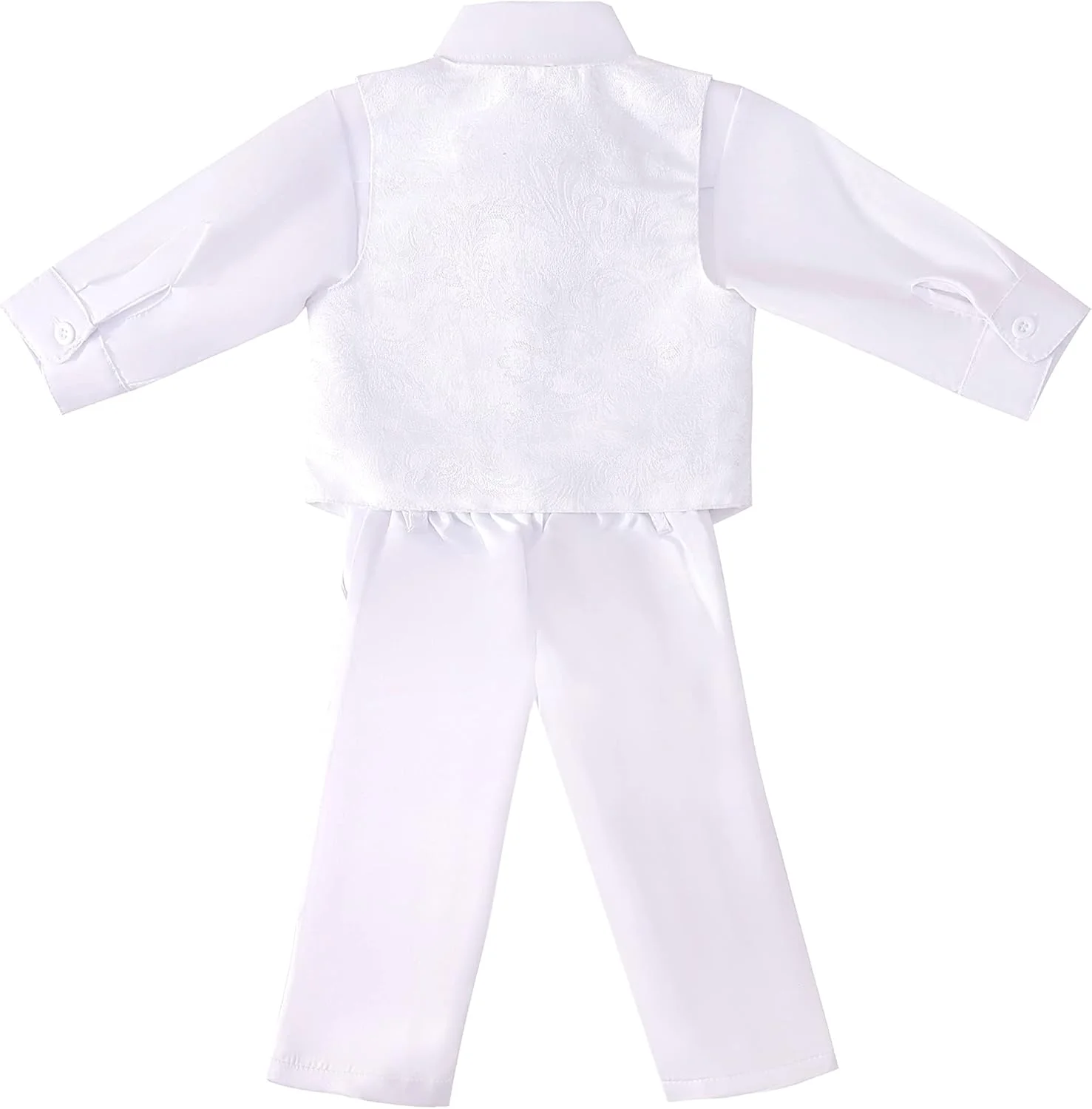لباس غسل تعمید نوزاد پسر Dressy Daisy، ست لباس سفید کامل با کلاه، سایز 3-24 ماه، آستین بلند