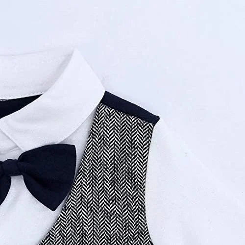 لباس رسمی نوزاد پسرانه Hooyi، طرح تاکسیدو، طرح جنتلمن، ست لباس چهارخانه، جلیقه، سرهمی، پیراهن، پاپیون، لباس عروسی نوزاد، A2، 6-9 ماه لباس رسمی نوزاد پسرانه Hooyi، طرح تاکسیدو، طرح جنتلمن، ست لباس چهارخانه، جلیقه، سرهمی، پیراهن، پاپیون، لباس عروسی نوزاد، A2، 6-9 ماه