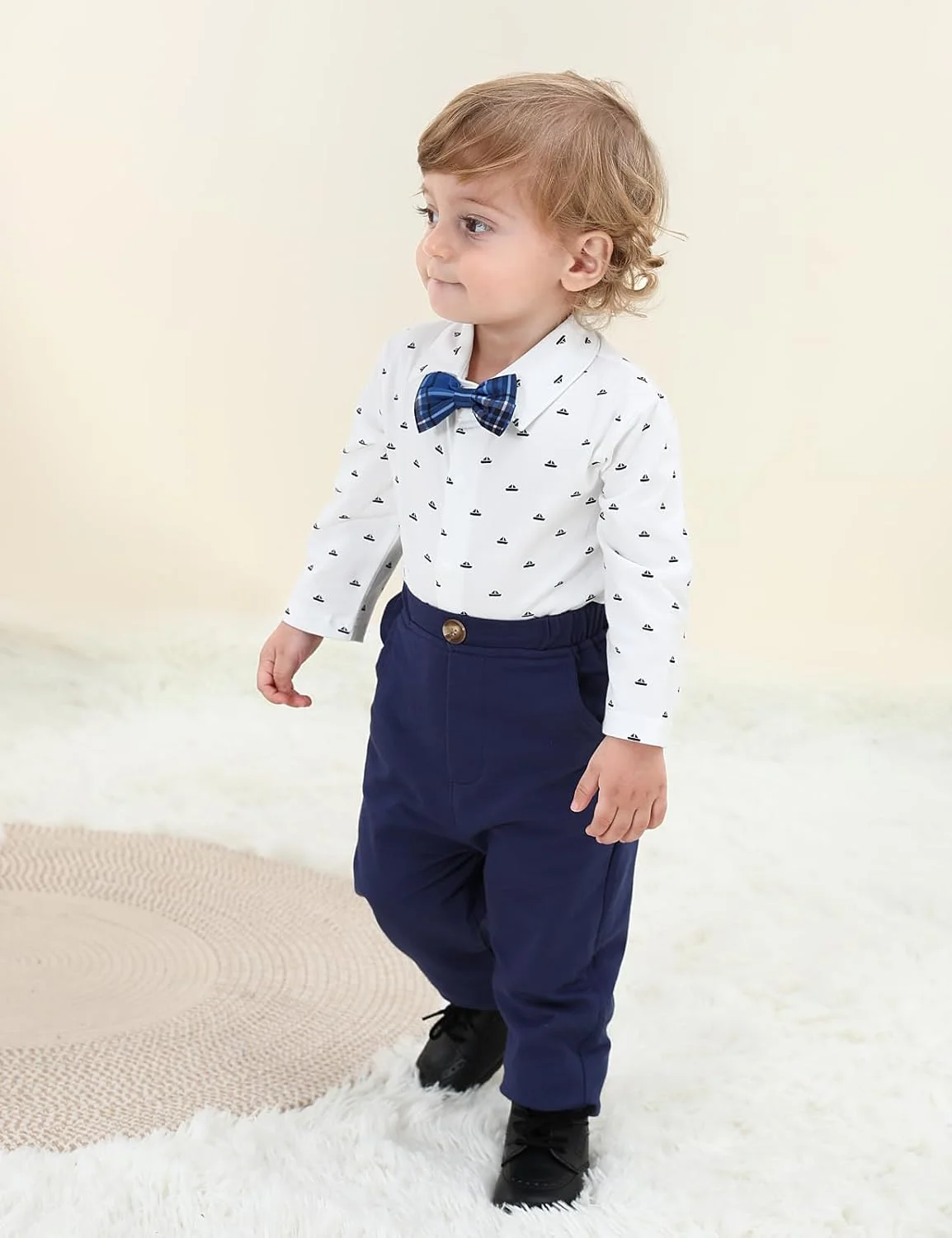 ست لباس نوزادی پسرانه نعنایی، 3 تکه لباس رسمی، کت و شلوار تعمید، پیراهن تاکسیدو جنتلمن و جلیقه + شلوار