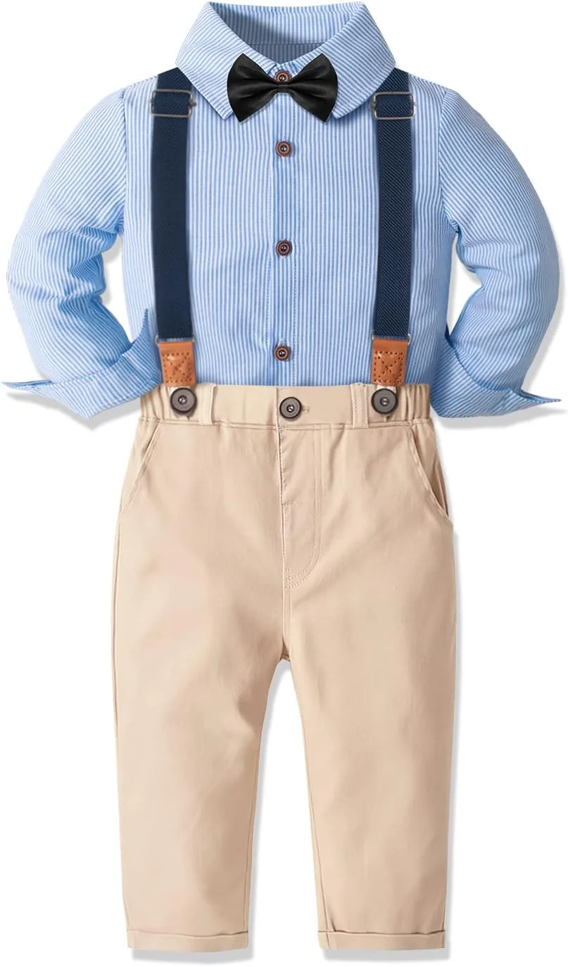 Yilaku لباس رسمی پسرانه بچه گانه با جلیقه+پیراهن+شلوار ست لباس جنتلمن بچه گانه 2-7 سال