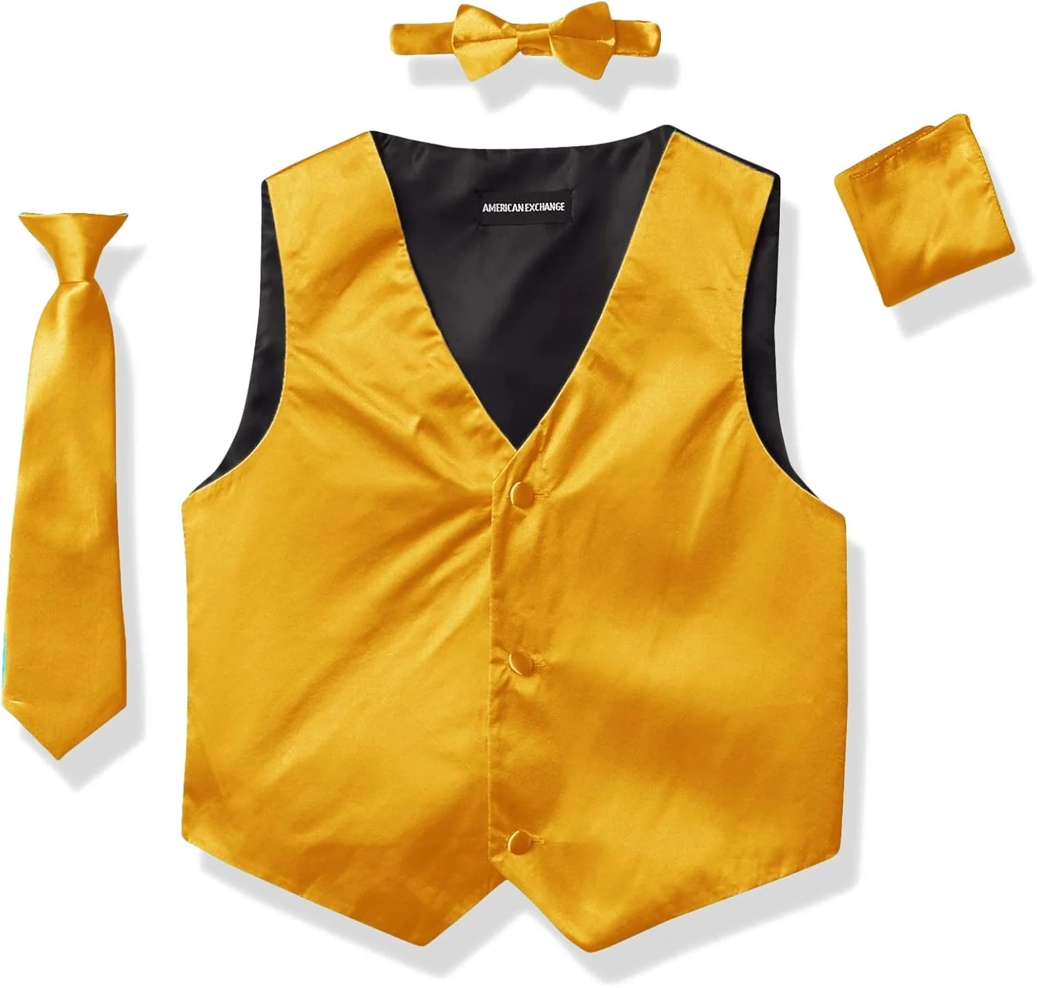 ست جلیقه رسمی 4 تکه مردانه a.x.n.y به همراه جلیقه تاکسیدو، کراوات، پاپیون و دستمال جیبی