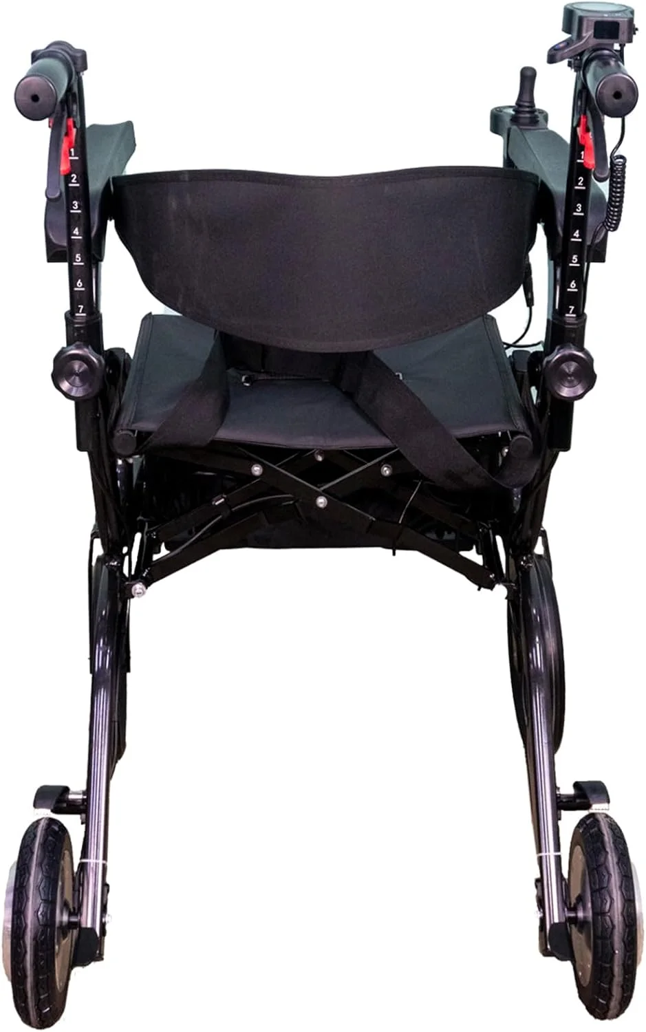 واکر رولیتور برقی تاشو چند منظوره Rehamo با ترمز | فریم آلومینیومی بادوام | واکر رولیتور قابل تنظیم برای سالمندان و افراد مسن | ظرفیت وزنی 136 کیلوگرم، رنگ مشکی