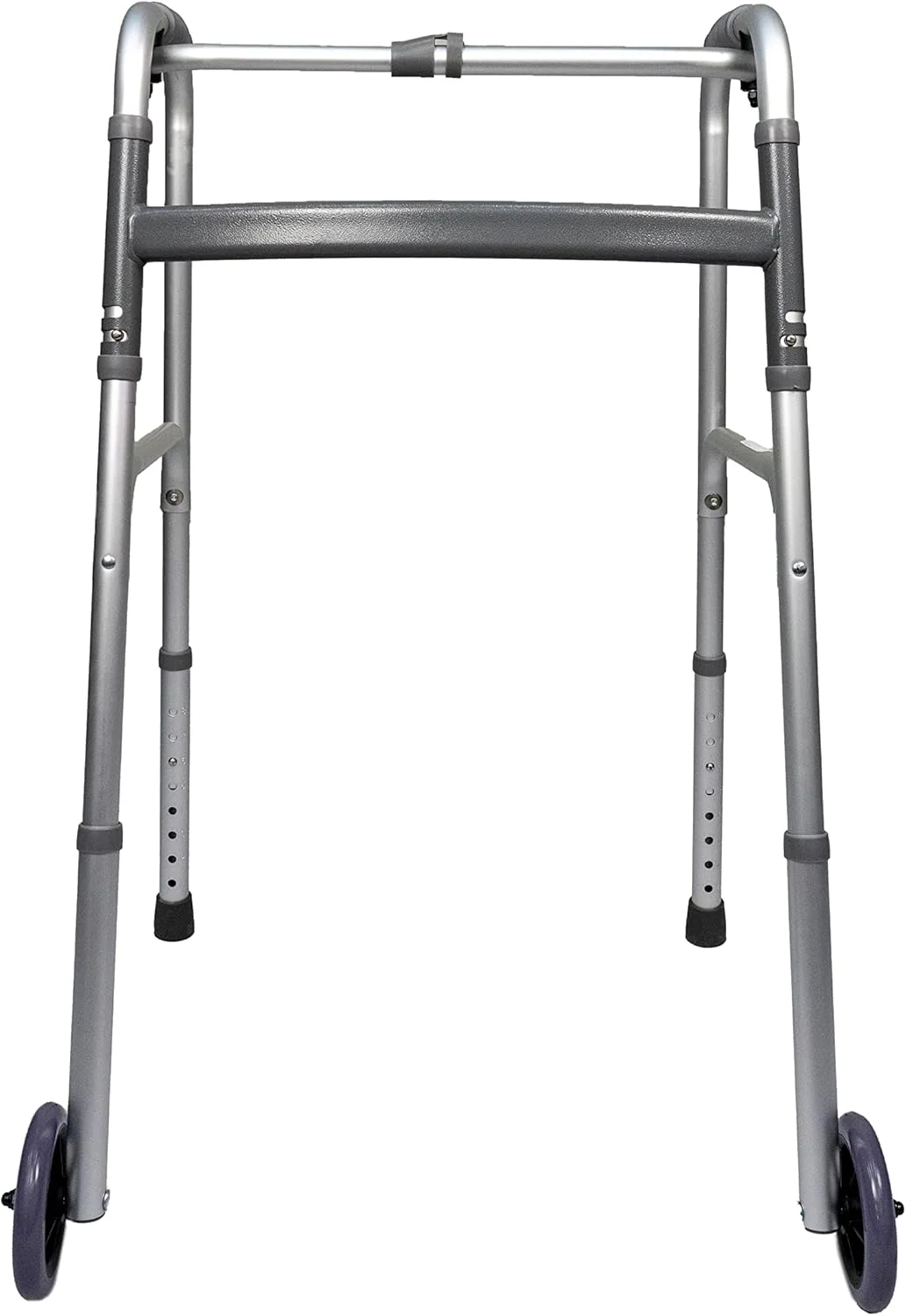 واکر آلومینیومی قابل تنظیم ارتفاع Rehamo با چرخ | واکر تاشو برای سالمندان، افراد مسن، معلولان و بزرگسالان | قاب پیاده روی قابل حمل برای استفاده در داخل و خارج از منزل | ظرفیت وزنی - 120 کیلوگرم