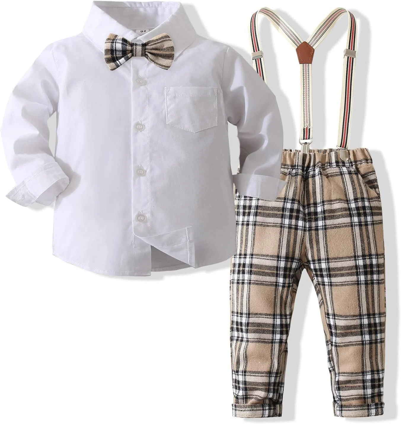 ست کت و شلوار جنتلمن پسرانه WEIWODUZUN، شامل پیراهن رسمی، شلوار، کراوات و جلیقه ست کت و شلوار جنتلمن پسرانه WEIWODUZUN، شامل پیراهن رسمی، شلوار، کراوات و جلیقه