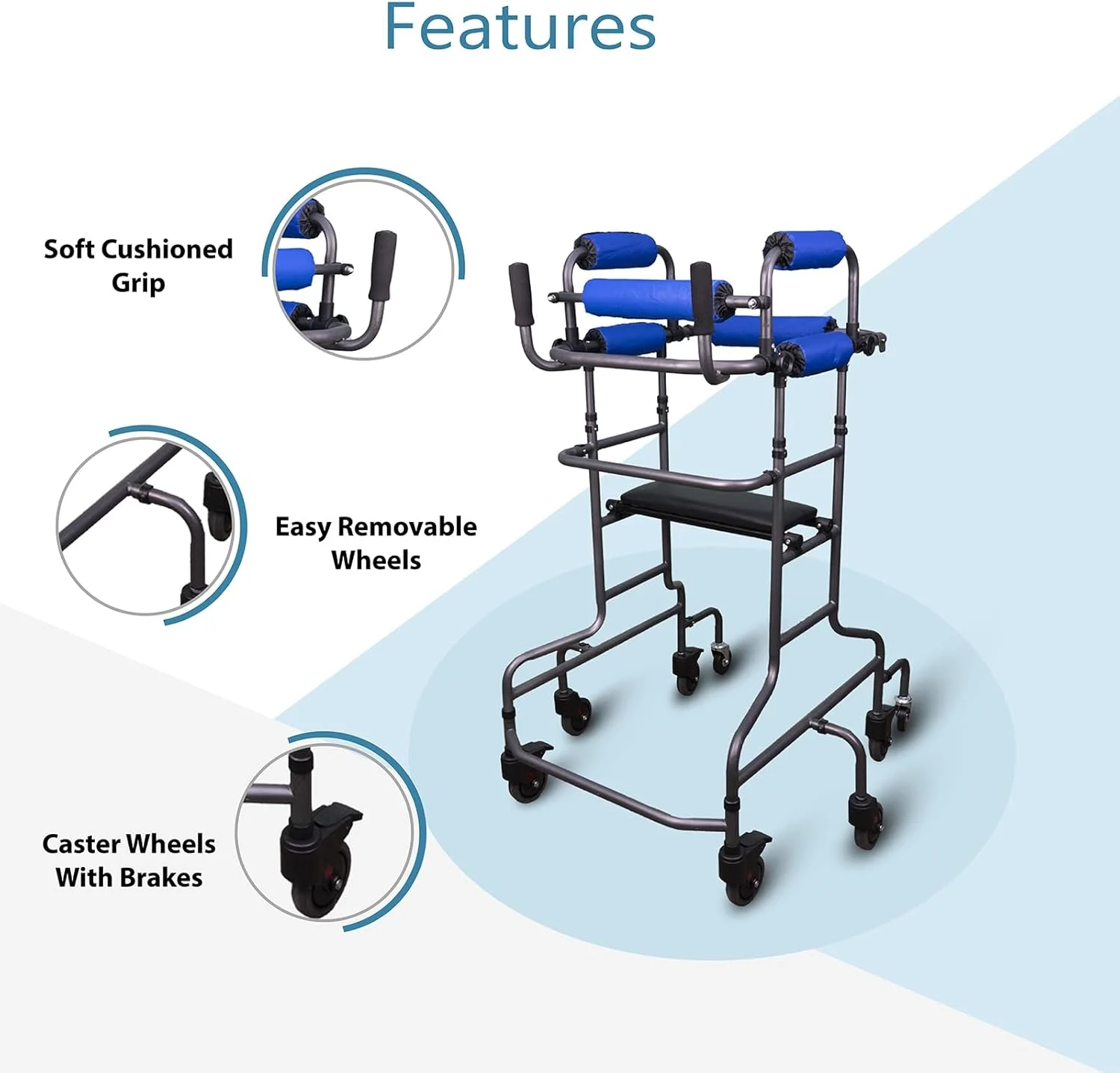 واکر توانبخشی همی پلژی رهامو با قابلیت تنظیم ارتفاع، واکر 8 چرخ برای سالمندان، دارای تکیه گاه اسفنجی، ارتفاع قابل تنظیم، ضد برگشت، آموزش راه رفتن توانبخشی واکر توانبخشی همی پلژی رهامو با قابلیت تنظیم ارتفاع، واکر 8 چرخ برای سالمندان، دارای تکیه گاه اسفنجی، ارتفاع قابل تنظیم، ضد برگشت، آموزش راه رفتن توانبخشی