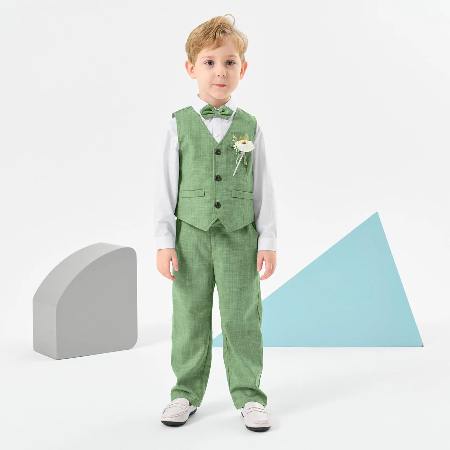 ست لباس رسمی پسرانه Volunboy مناسب عروسی، ساقدوش، جلیقه پاپیونی جنتلمن، کت و شلوار مهمان، پیراهن و شلوار ست لباس رسمی پسرانه Volunboy مناسب عروسی، ساقدوش، جلیقه پاپیونی جنتلمن، کت و شلوار مهمان، پیراهن و شلوار