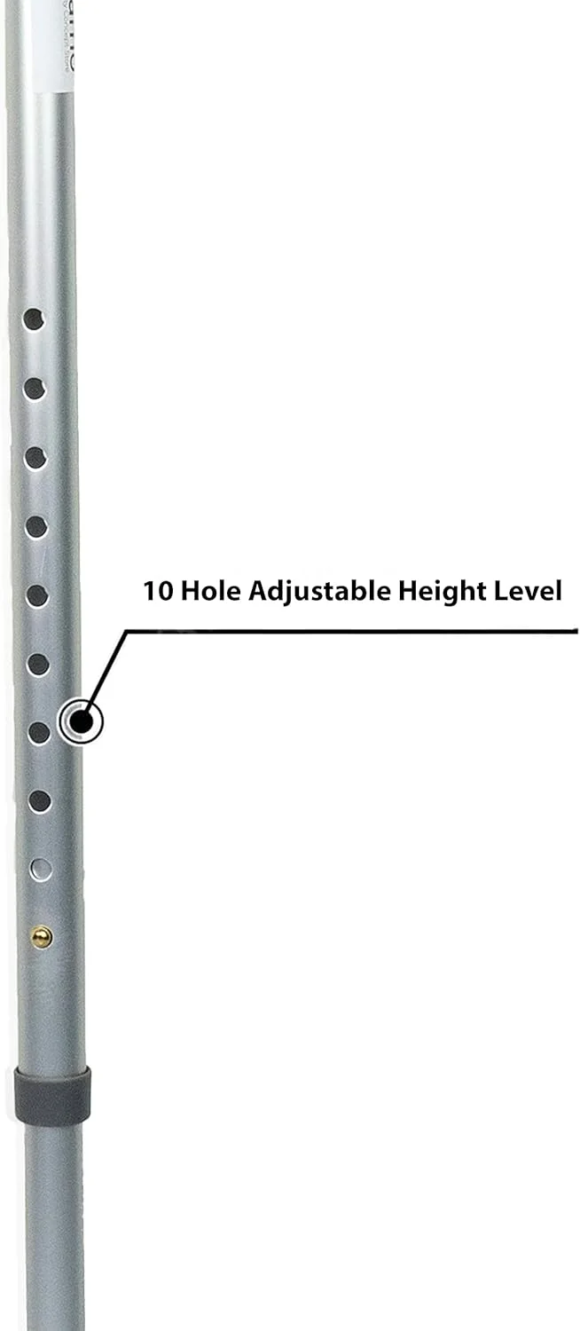 عصای زیر بغل متحرک Rehamo برای سالمندان، معلولان و افراد مسن - سایز L - قد 1.80-2 متر | عصاهای آلیاژ آلومینیوم قابل تنظیم برای جراحی مچ پا | عصاهای پزشکی برای شکستگی مچ پا و پا | 1 عدد