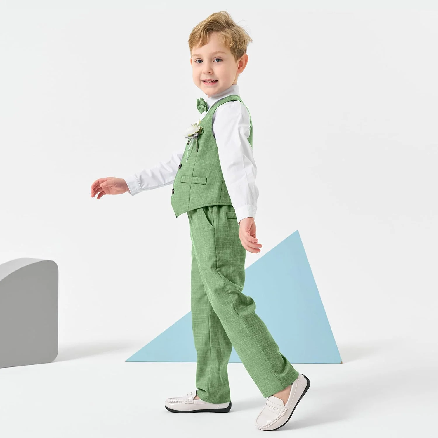 ست لباس رسمی پسرانه Volunboy مناسب عروسی، ساقدوش، جلیقه پاپیونی جنتلمن، کت و شلوار مهمان، پیراهن و شلوار ست لباس رسمی پسرانه Volunboy مناسب عروسی، ساقدوش، جلیقه پاپیونی جنتلمن، کت و شلوار مهمان، پیراهن و شلوار