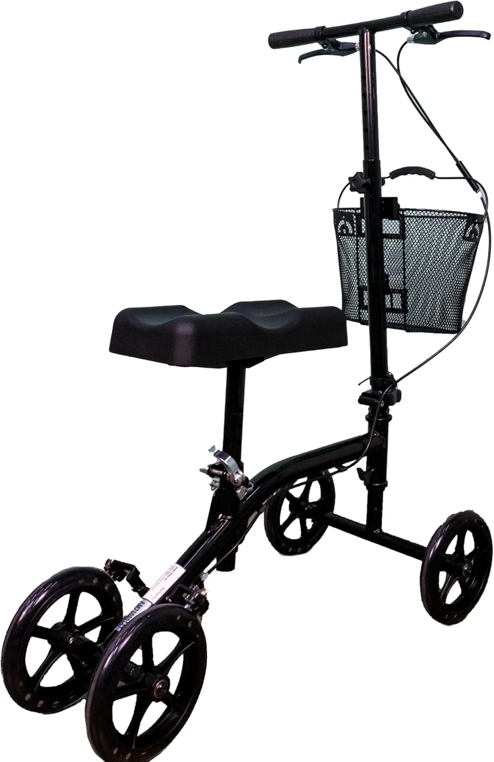 اسکوتر زانو تاشو Rehamo (دسته کروم) با ترمز دستی برای سالمندان، معلولان، بزرگسالان و افراد مسن | اسکوتر زانو تاشو برای پای شکسته، آسیب دیدگی مچ پا، جراحی پا | اسکوتر واکر پزشکی