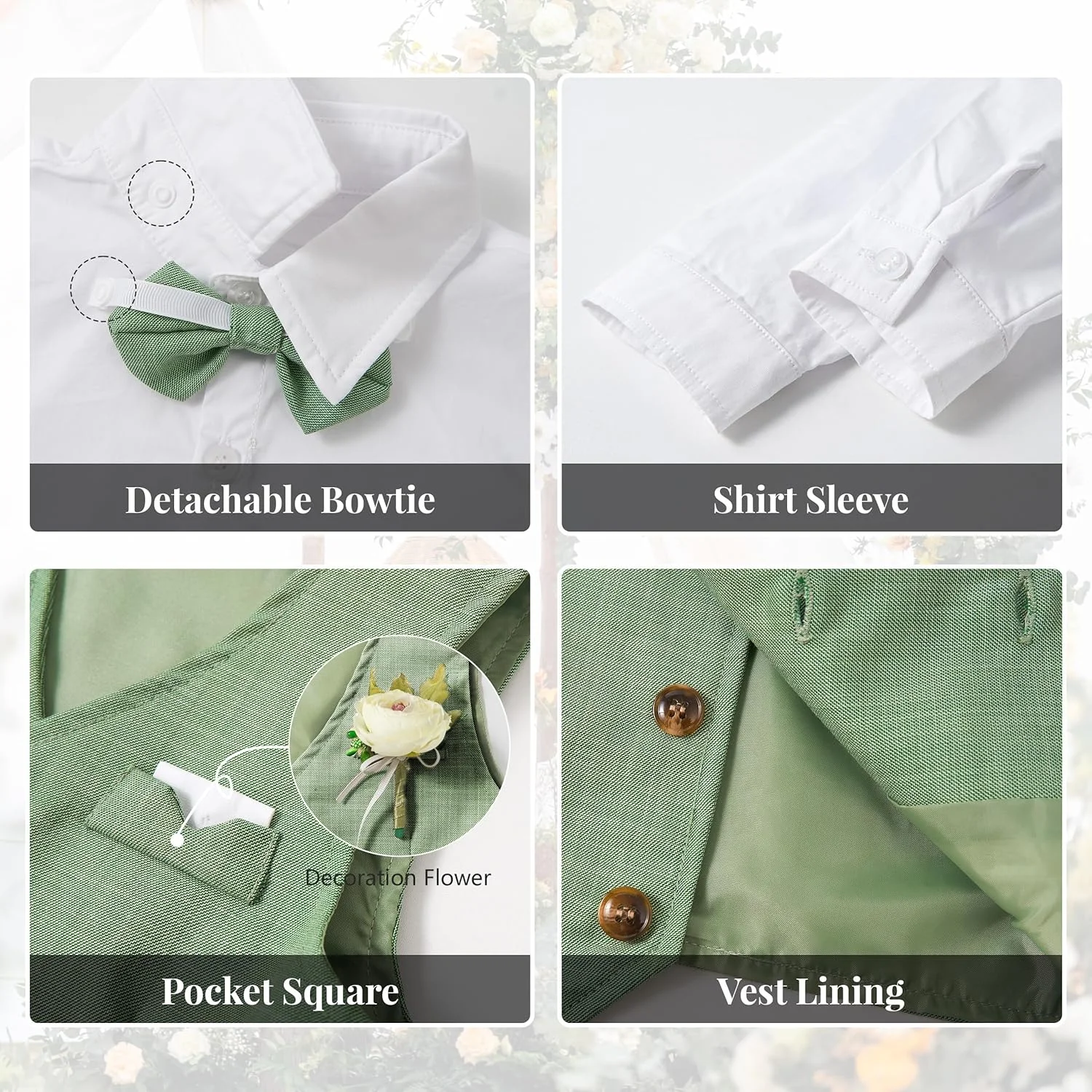 ست لباس رسمی پسرانه Volunboy مناسب عروسی، ساقدوش، جلیقه پاپیونی جنتلمن، کت و شلوار مهمان، پیراهن و شلوار ست لباس رسمی پسرانه Volunboy مناسب عروسی، ساقدوش، جلیقه پاپیونی جنتلمن، کت و شلوار مهمان، پیراهن و شلوار