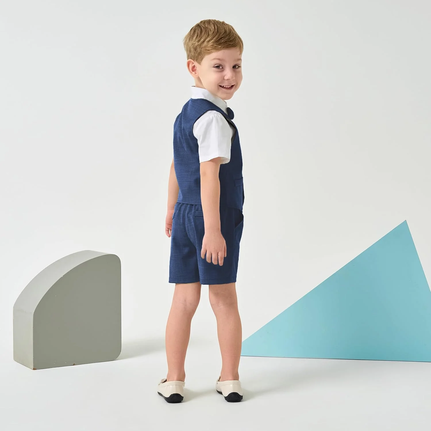 ست لباس پسرانه نوزادی Volunboy، پیراهن جلیقه ای تابستانی با پاپیون + شورت، ست لباس عروسی جشن 4 تکه ست لباس پسرانه نوزادی Volunboy، پیراهن جلیقه ای تابستانی با پاپیون + شورت، ست لباس عروسی جشن 4 تکه