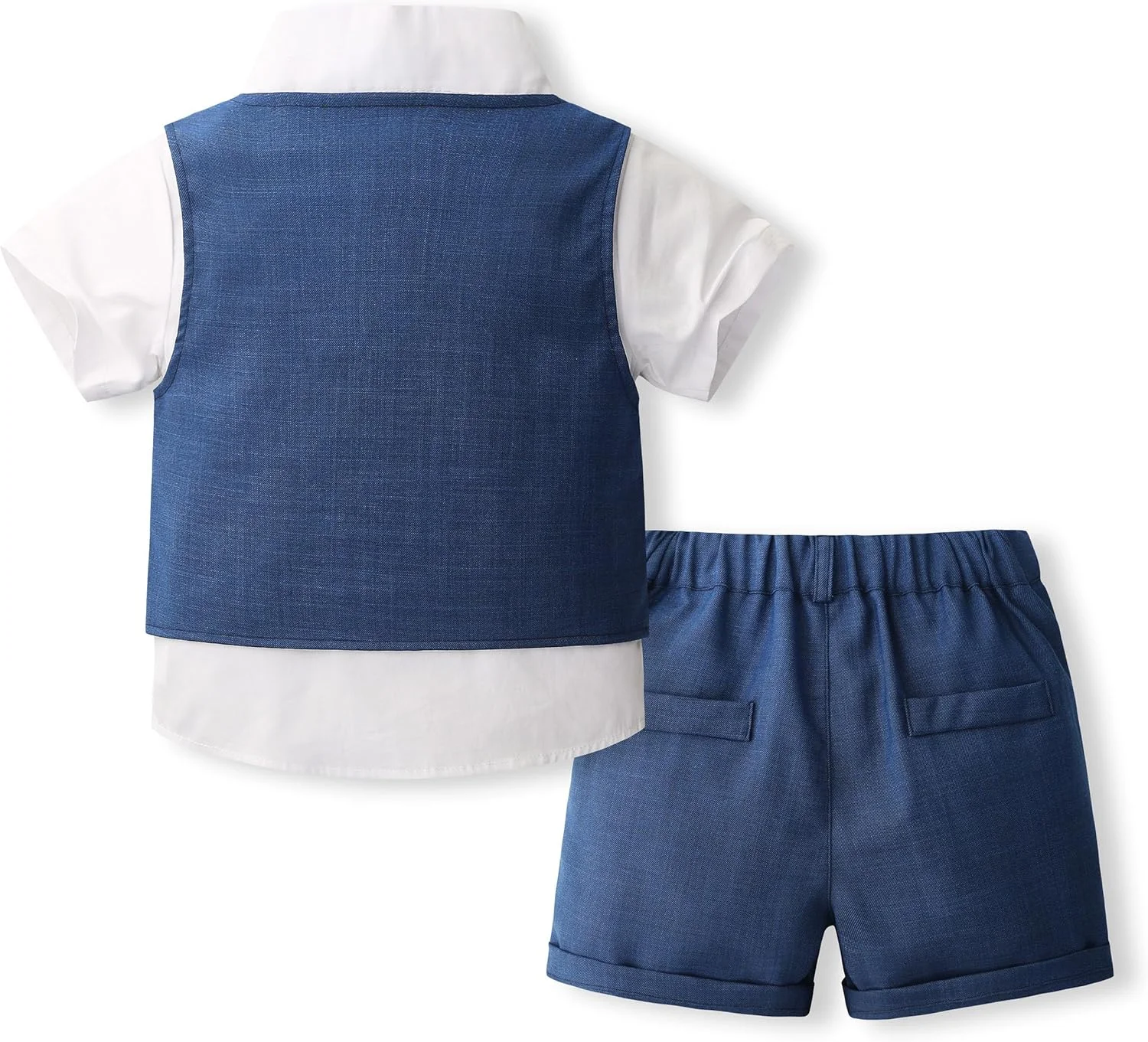 ست لباس پسرانه نوزادی Volunboy، پیراهن جلیقه ای تابستانی با پاپیون + شورت، ست لباس عروسی جشن 4 تکه ست لباس پسرانه نوزادی Volunboy، پیراهن جلیقه ای تابستانی با پاپیون + شورت، ست لباس عروسی جشن 4 تکه