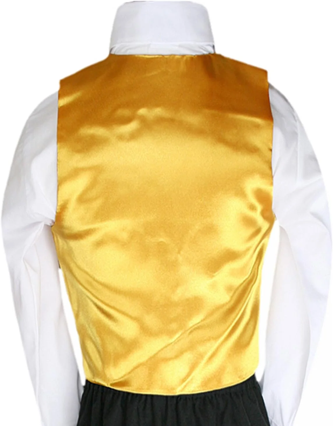 ست جلیقه و پاپیون ساتن یاسی پسرانه Unotux، از نوزاد تا نوجوان، زرد، سایز 5