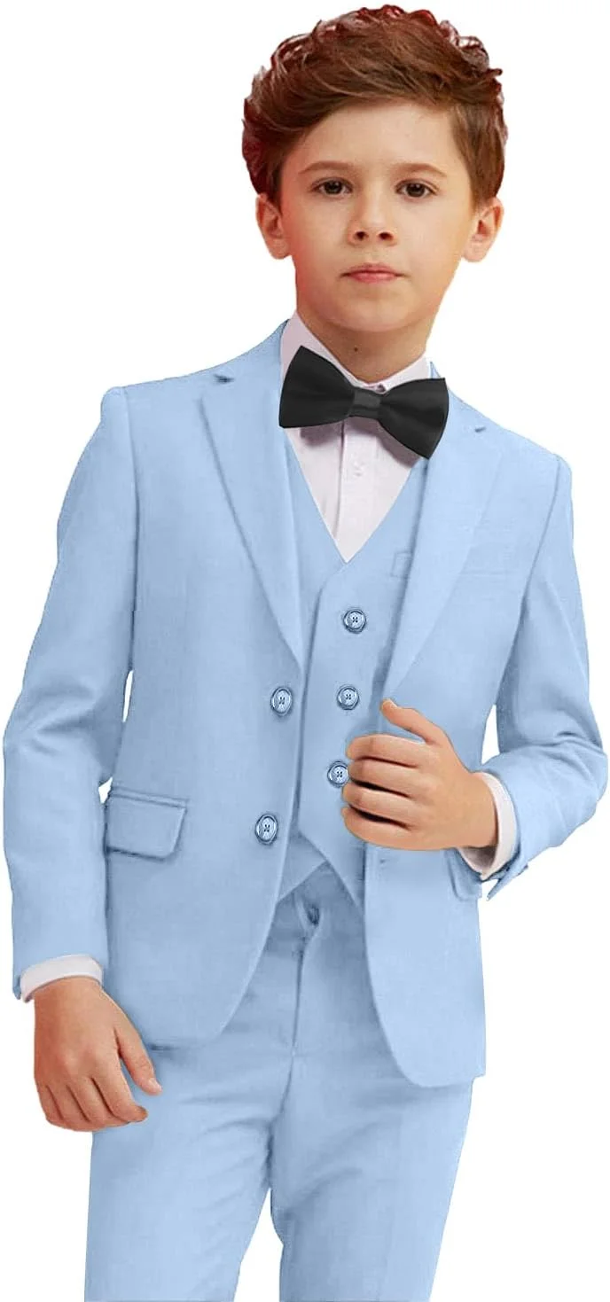 ست کت و شلوار 5 تکه پسرانه، مدل Slim Fit، مناسب برای کودکان، ست رسمی، لباس ساقدوش عروسی ست کت و شلوار 5 تکه پسرانه، مدل Slim Fit، مناسب برای کودکان، ست رسمی، لباس ساقدوش عروسی