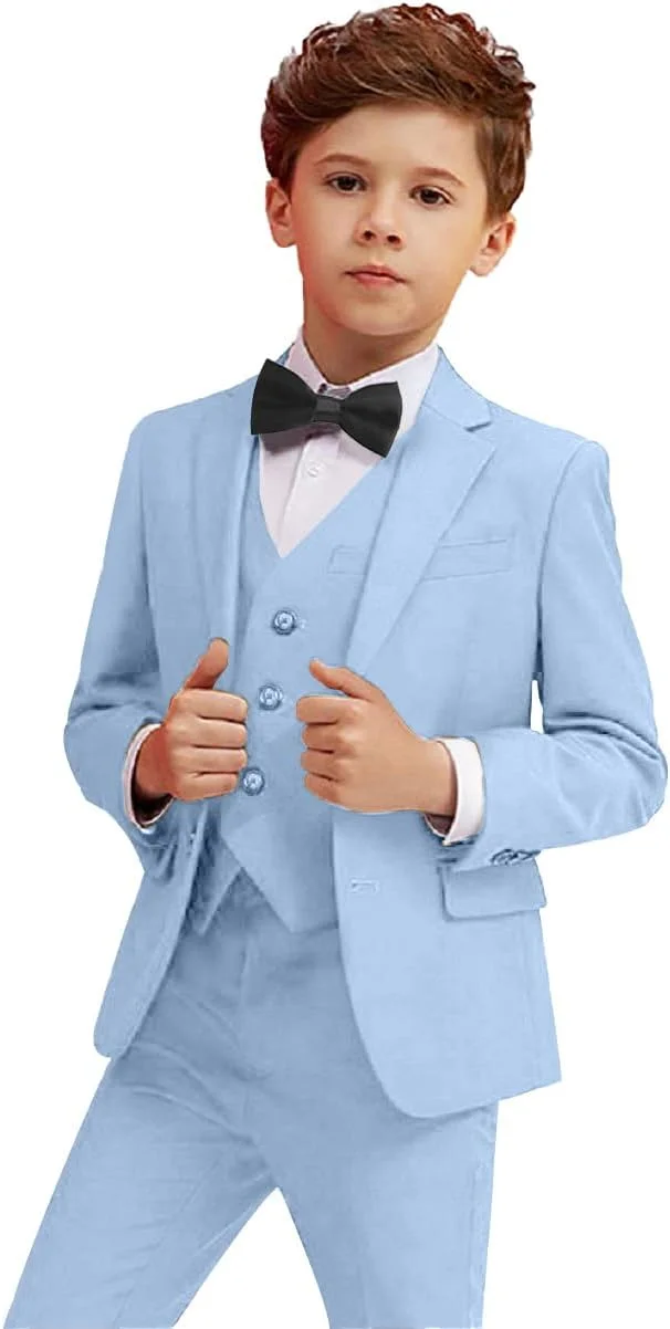 ست کت و شلوار 5 تکه پسرانه، مدل Slim Fit، مناسب برای کودکان، ست رسمی، لباس ساقدوش عروسی ست کت و شلوار 5 تکه پسرانه، مدل Slim Fit، مناسب برای کودکان، ست رسمی، لباس ساقدوش عروسی