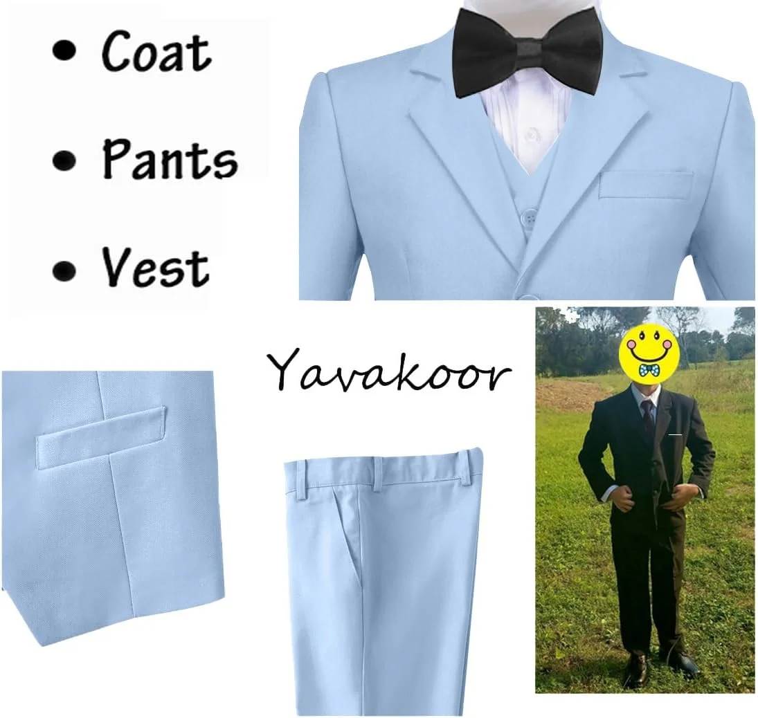 ست کت و شلوار 5 تکه پسرانه، مدل Slim Fit، مناسب برای کودکان، ست رسمی، لباس ساقدوش عروسی ست کت و شلوار 5 تکه پسرانه، مدل Slim Fit، مناسب برای کودکان، ست رسمی، لباس ساقدوش عروسی
