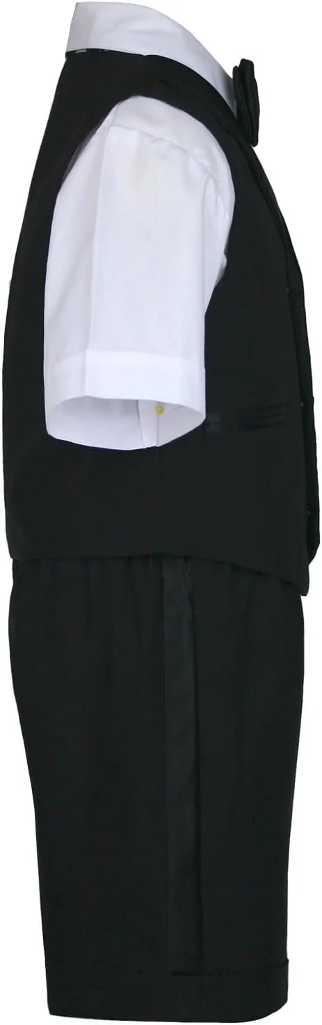 ست 6 تکه لباس رسمی پسرانه Unotux شامل پاپیون، شورت، جلیقه اضافی و پاپیون، سایز S-4T، فیروزه ای، 6-12 ماه ست 6 تکه لباس رسمی پسرانه Unotux شامل پاپیون، شورت، جلیقه اضافی و پاپیون، سایز S-4T، فیروزه ای، 6-12 ماه