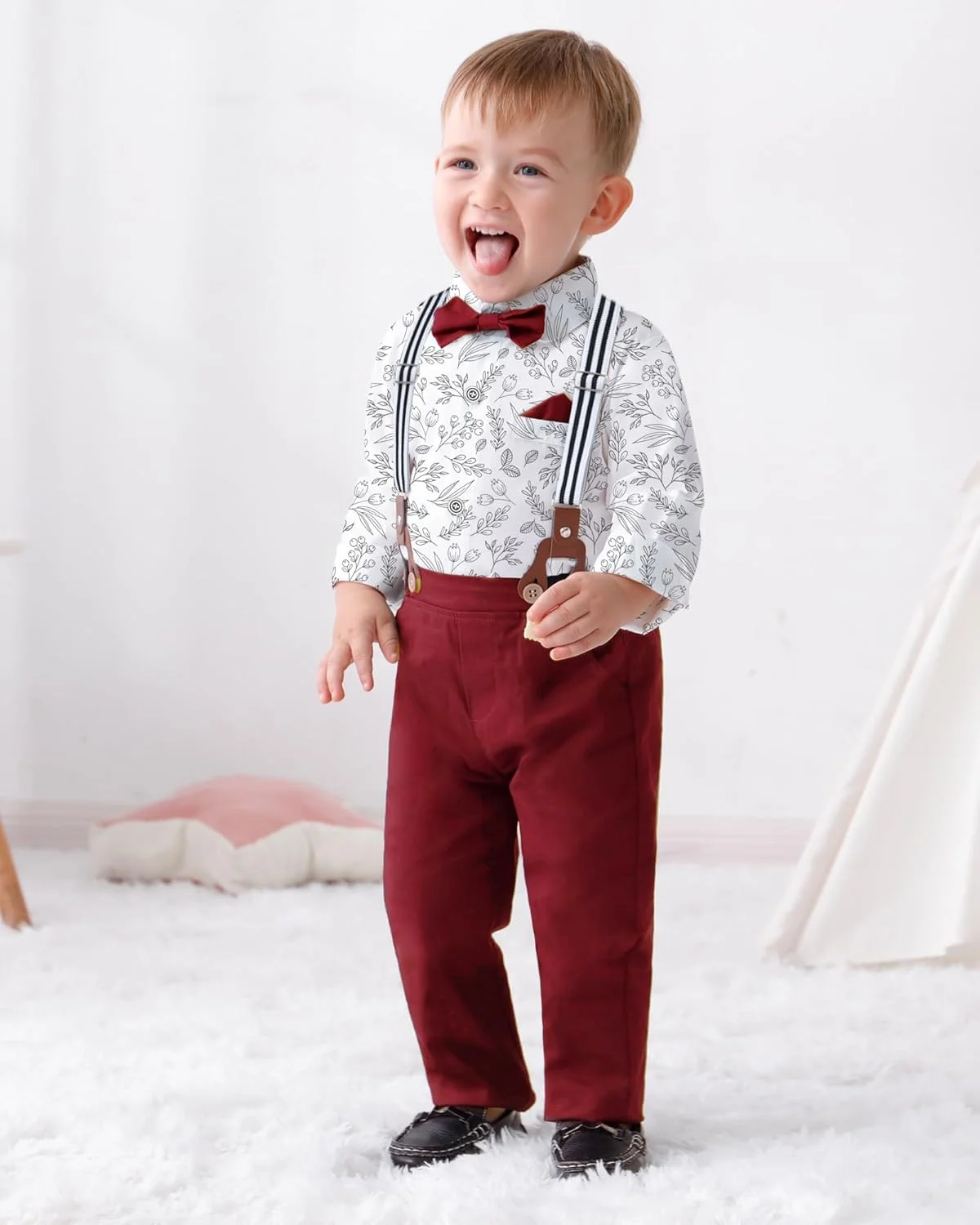 ست لباس رسمی پسرانه نوزادی SOLOYEE مدل Sou888