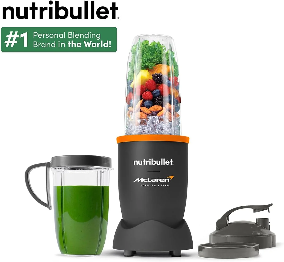 مخلوط کن نوتری بولت سری 900 با همکاری تیم فرمول یک مک لارن - خاکستری با تریم پاپایا - کیت 9 تکه - 24000 دور در دقیقه، مخلوط کن عصاره گیر میوه های یخ زده، آجیل و یخ برای اسموتی ها و آبمیوه های خوشمزه مخلوط کن نوتری بولت سری 900 با همکاری تیم فرمول یک مک لارن - خاکستری با تریم پاپایا - کیت 9 تکه - 24000 دور در دقیقه، مخلوط کن عصاره گیر میوه های یخ زده، آجیل و یخ برای اسموتی ها و آبمیوه های خوشمزه