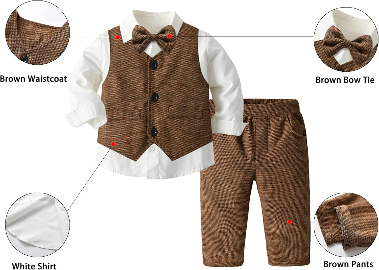 ست لباس پسرانه SANGTREE، پیراهن با پاپیون + کلاه نیوزبوی + ست شلوار بند دار، 3 ماه - 9 سال ست لباس پسرانه SANGTREE، پیراهن با پاپیون + کلاه نیوزبوی + ست شلوار بند دار، 3 ماه - 9 سال