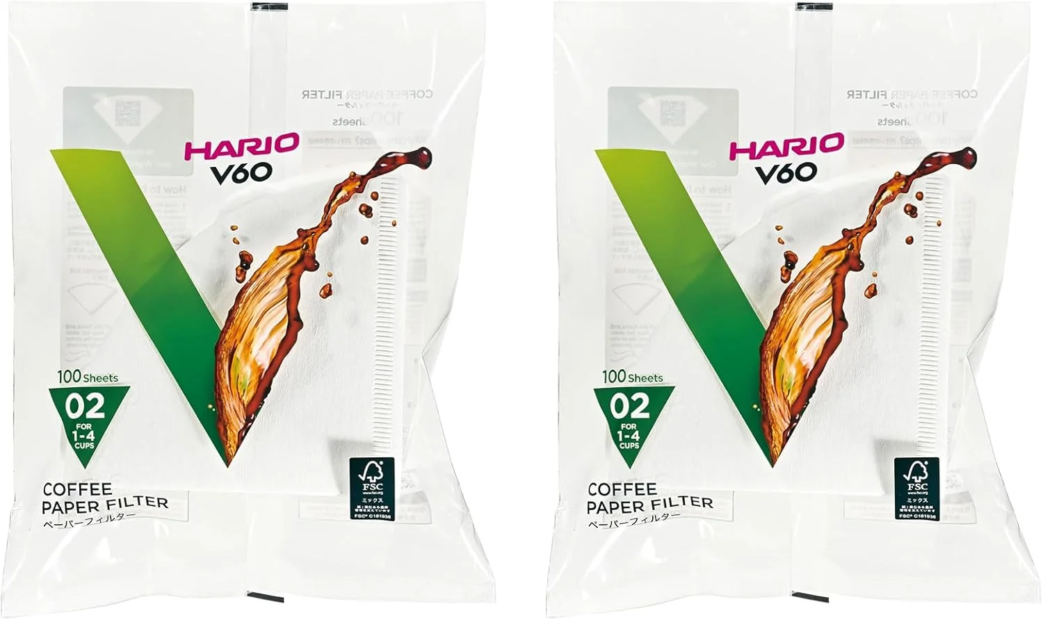 فیلترهای کاغذی قهوه Hario V60 (سایز 02)