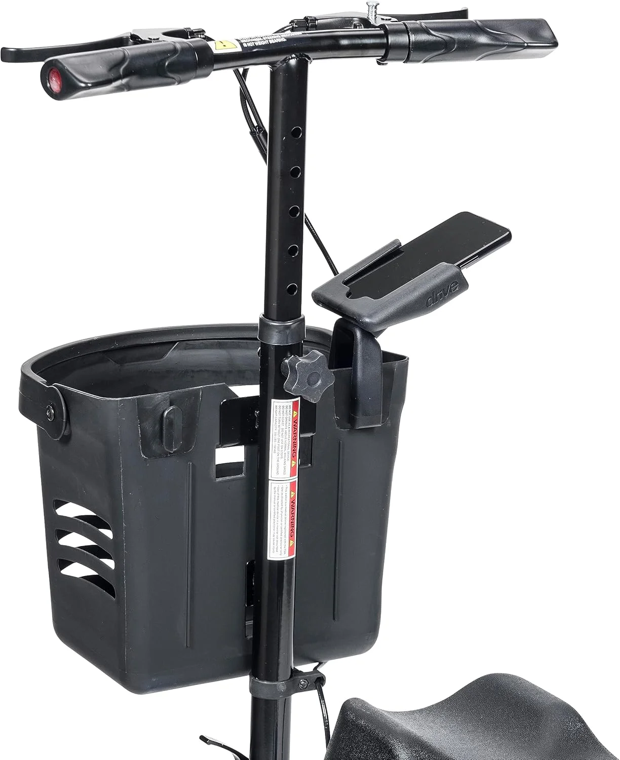 نگهدارنده جهانی تلفن همراه Drive Medical Nitro، برای استفاده با رولیتورهای چرخ دار Nitro Sprint و واکرهای زانو Nitro Glide