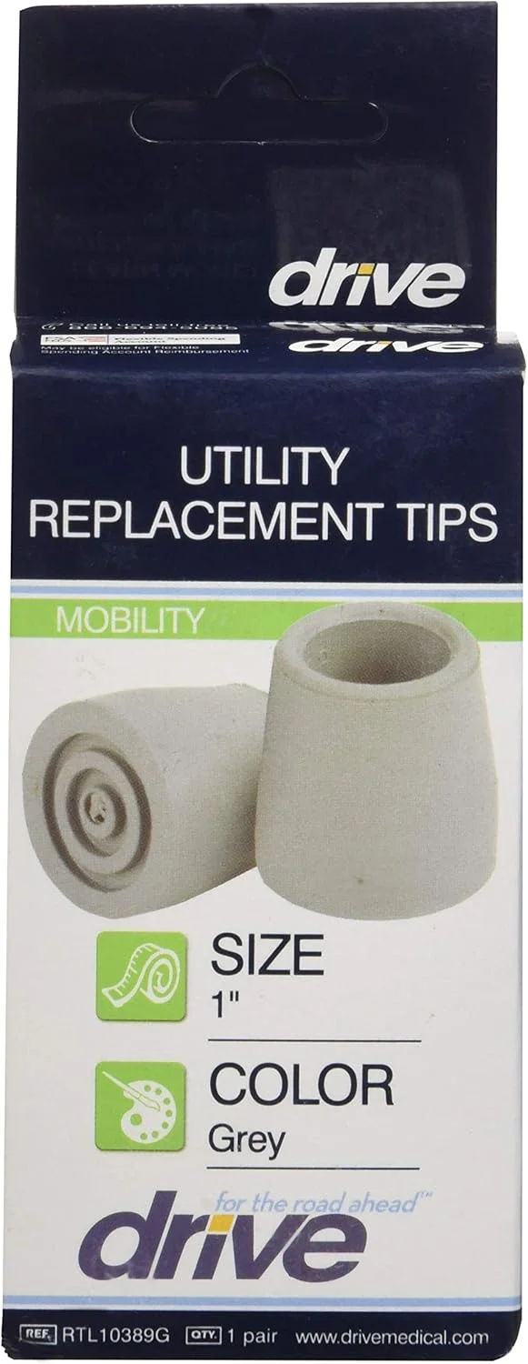 نوک های کمکی جایگزین Drive Medical برای عصا، واکر و صندلی توالت، خاکستری نوک های کمکی جایگزین Drive Medical برای عصا، واکر و صندلی توالت، خاکستری