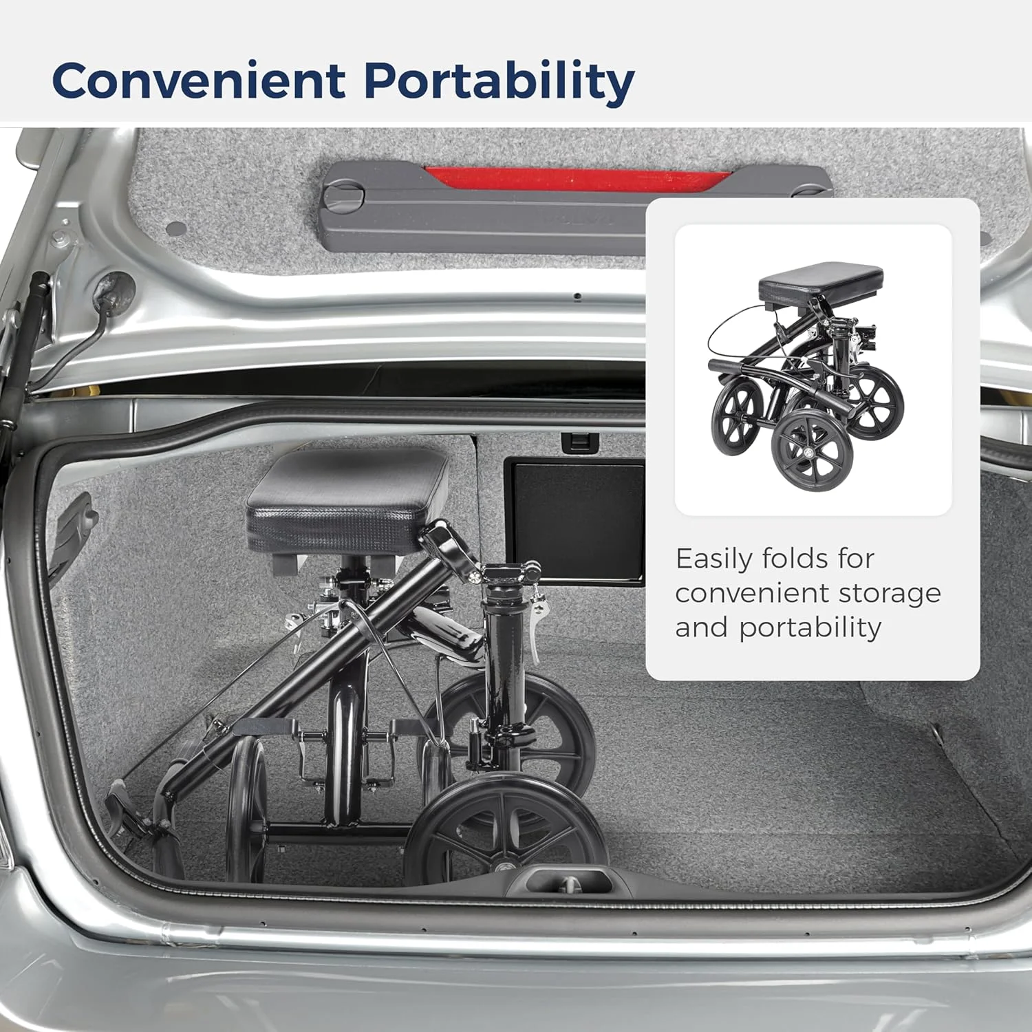 اسکوتر زانو و ساق پا تاشو و فرمان پذیر درایو مدیکال، مشکی اسکوتر زانو و ساق پا تاشو و فرمان پذیر درایو مدیکال، مشکی