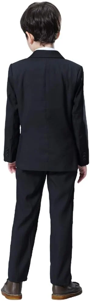 ست کت و شلوار رسمی 3 تکه پسرانه NIMBLE شامل ژاکت، جلیقه و شلوار، سایز 2 تا 14 سال، مشکی ست کت و شلوار رسمی 3 تکه پسرانه NIMBLE شامل ژاکت، جلیقه و شلوار، سایز 2 تا 14 سال، مشکی