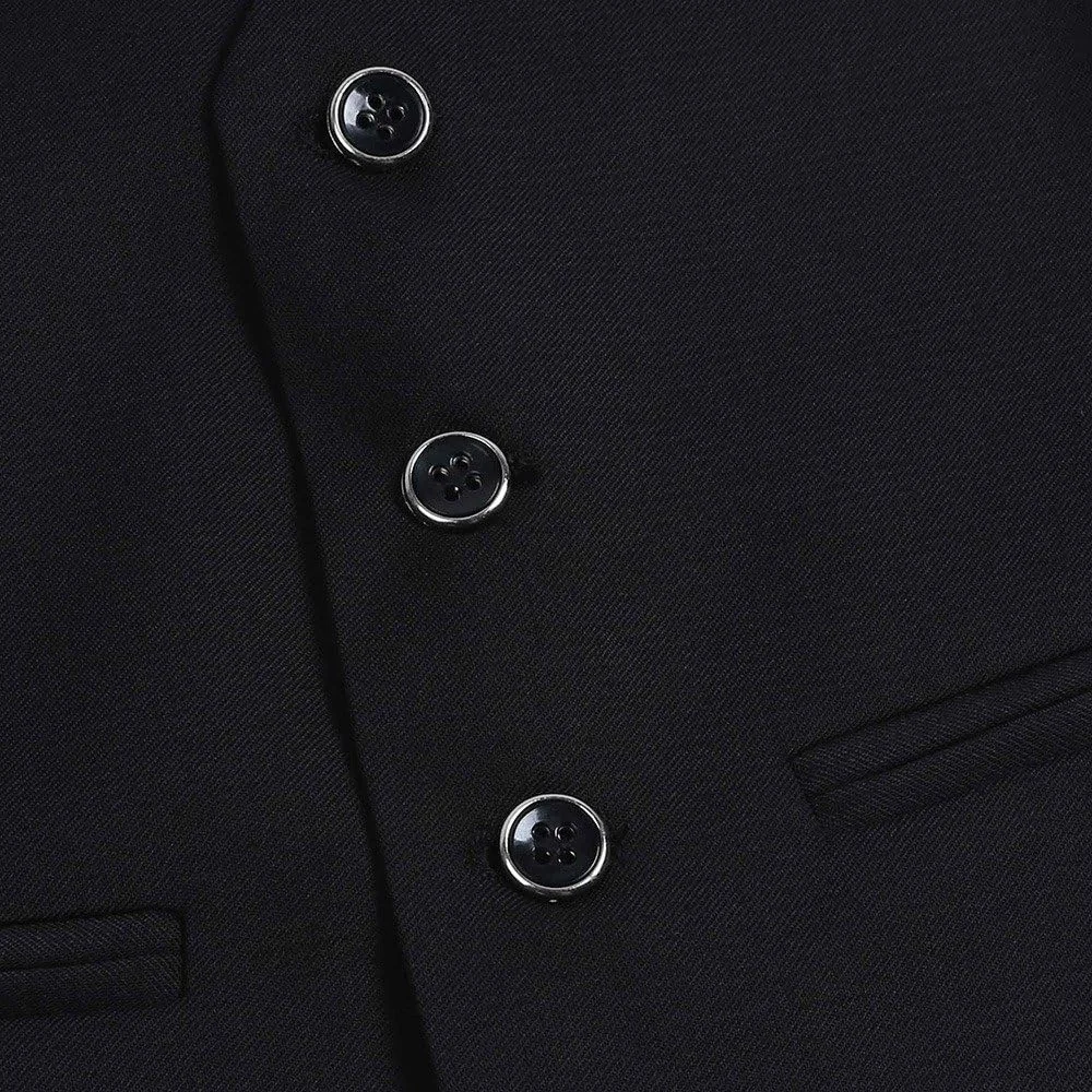 ست کت و شلوار رسمی 3 تکه پسرانه NIMBLE شامل ژاکت، جلیقه و شلوار، سایز 2 تا 14 سال، مشکی ست کت و شلوار رسمی 3 تکه پسرانه NIMBLE شامل ژاکت، جلیقه و شلوار، سایز 2 تا 14 سال، مشکی