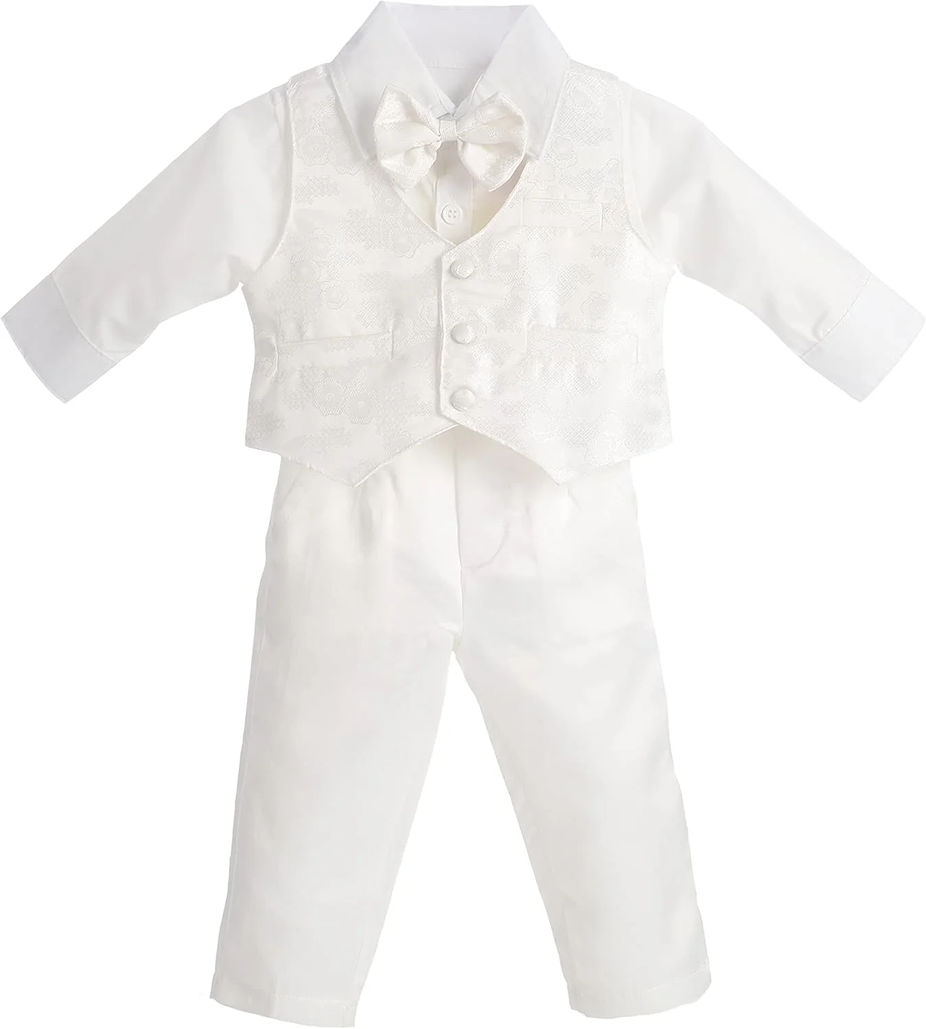 ست کت و شلوار 4 تکه عاجی پسرانه Lito Angels با جلیقه ژاکارد و کلاه غسل تعمید برای غسل تعمید / عروسی، کت و شلوار غسل تعمید، سایز 3-24 ماه ست کت و شلوار 4 تکه عاجی پسرانه Lito Angels با جلیقه ژاکارد و کلاه غسل تعمید برای غسل تعمید / عروسی، کت و شلوار غسل تعمید، سایز 3-24 ماه