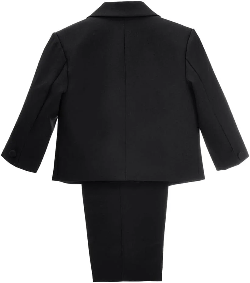 ست کت و شلوار رسمی نوزاد پسر Lito Angels، 5 تکه مناسب عروسی، تعمید و مراسم مذهبی (کت، پیراهن، جلیقه، شلوار، پاپیون) عاجی/سفید/مشکی/آبی سلطنتی