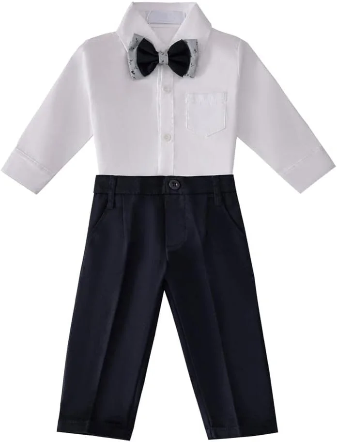 ست لباس رسمی نوزاد پسر Lito Angels مناسب مهمانی عروسی شامل جلیقه، کت و شلوار به همراه کلاه، سایز 3-6 ماه، آبی