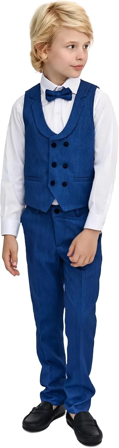 ست کت و شلوار پسرانه Lilax، مدل Slim Fit، ست کت و شلوار تجاری، ست شلوار (بسته 4 عددی) ست کت و شلوار پسرانه Lilax، مدل Slim Fit، ست کت و شلوار تجاری، ست شلوار (بسته 4 عددی)