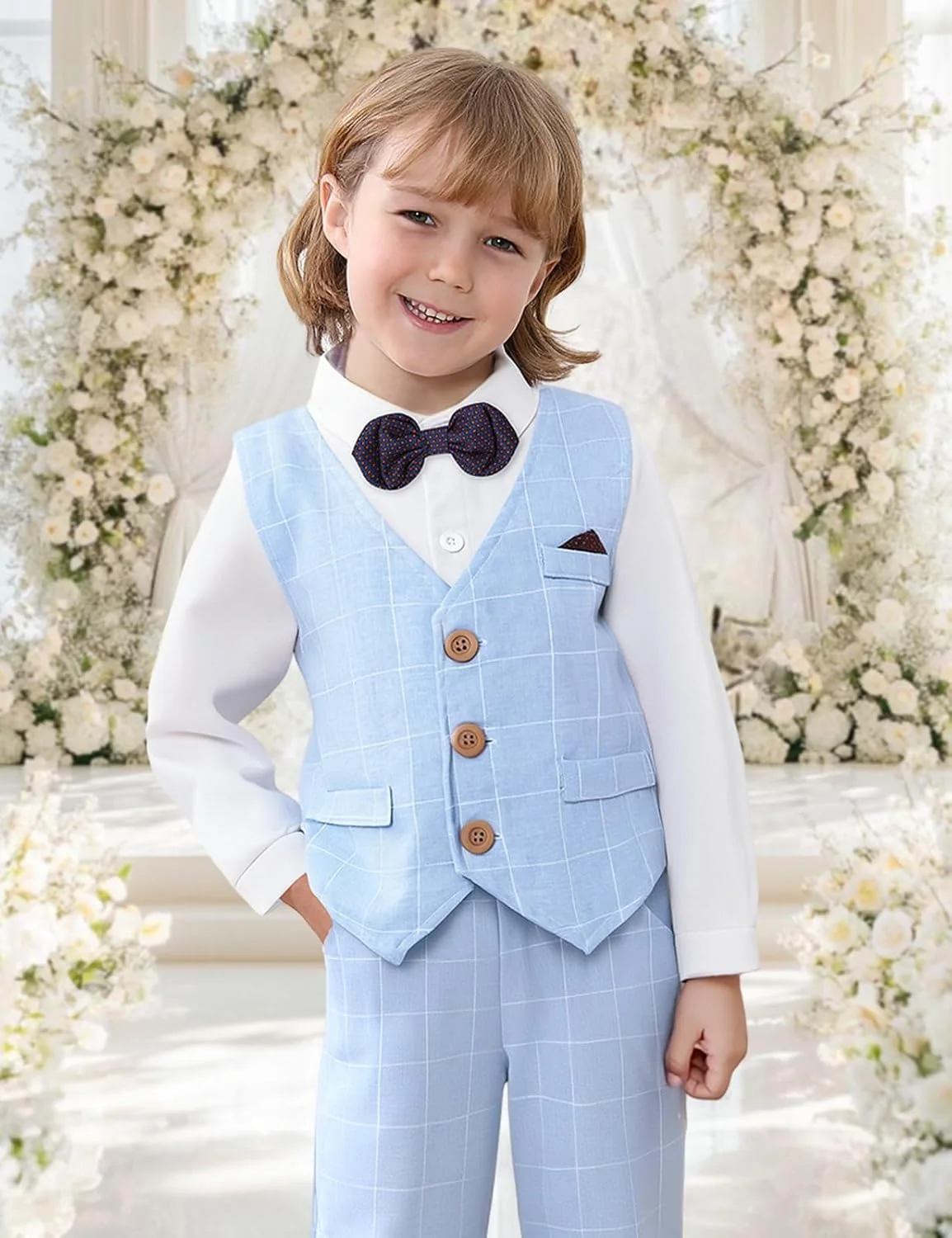 ست کت و شلوار جنتلمن پسرانه نعنایی، پیراهن آستین بلند با پاپیون + جلیقه + شلوار، سایز: 1-4 سال ست کت و شلوار جنتلمن پسرانه نعنایی، پیراهن آستین بلند با پاپیون + جلیقه + شلوار، سایز: 1-4 سال