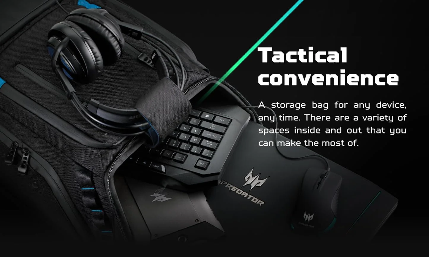 کوله پشتی گیمینگ ایسر Predator Utility، ضد آب و مقاوم در برابر پارگی، مناسب برای حمل و محافظت از لپ تاپ گیمینگ Predator تا سایز 17.3 اینچ، مشکی با جزئیات آبی کوله پشتی گیمینگ ایسر Predator Utility، ضد آب و مقاوم در برابر پارگی، مناسب برای حمل و محافظت از لپ تاپ گیمینگ Predator تا سایز 17.3 اینچ، مشکی با جزئیات آبی