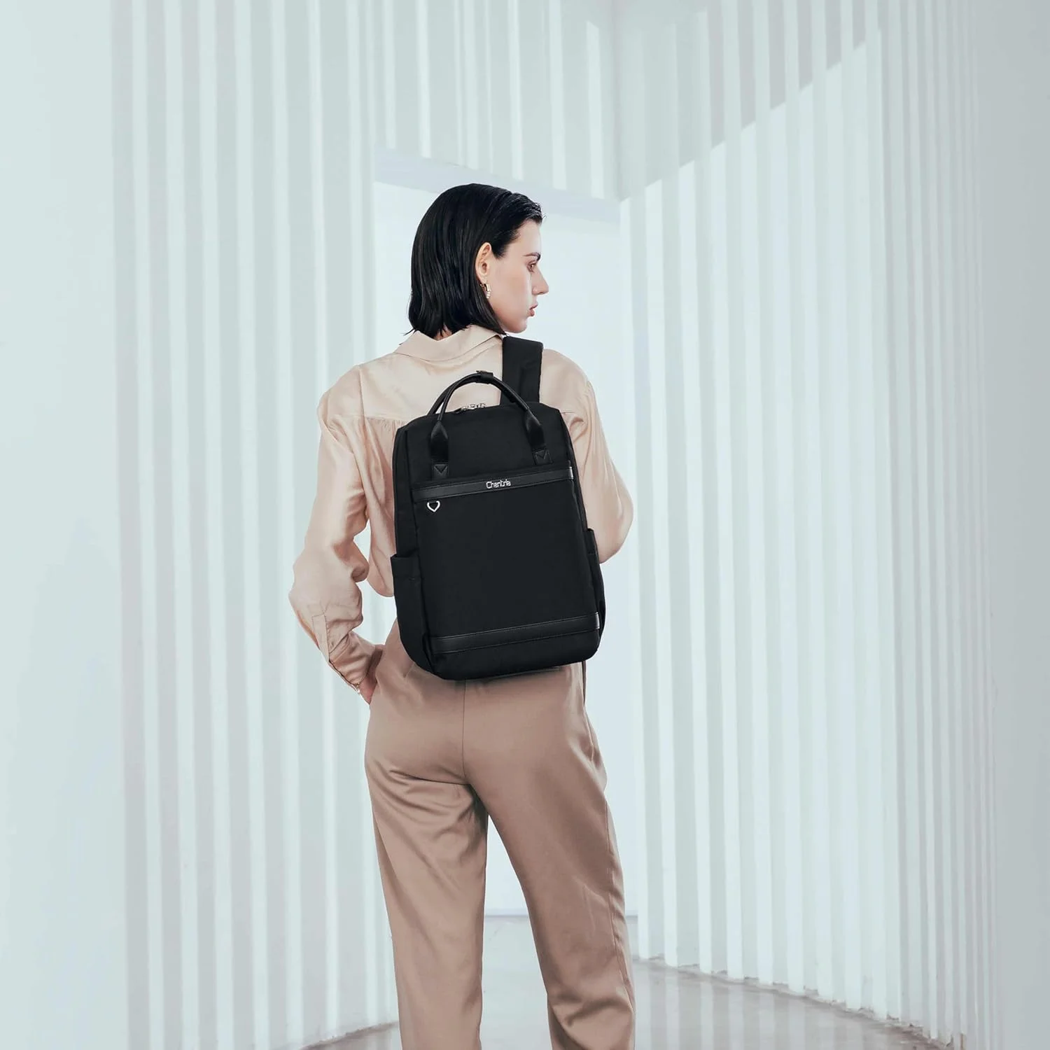 کوله پشتی لپ تاپ سبک وزن پریمیوم Chantria زنانه، ضد آب، چند منظوره، ضد سرقت، کوله پشتی روزانه با محفظه جداگانه لپ تاپ، CB00639