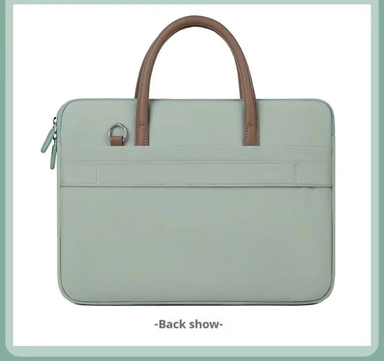 کیف لپ تاپ زنانه، کیف شانه ای 15.6 اینچی، کیف آستین لپ تاپ ضد آب، کیف کار اداری تجاری، کیف دستی کامپیوتر (سبز)